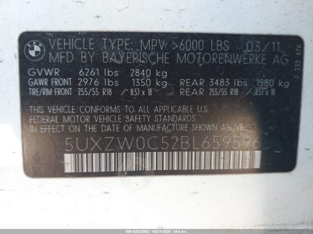 2011 BMW X5 5UXZW0C52BL659596 Photo 8