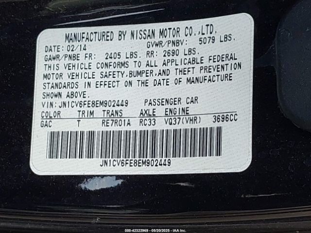 JN1CV6FE8EM902449 Infiniti Q60