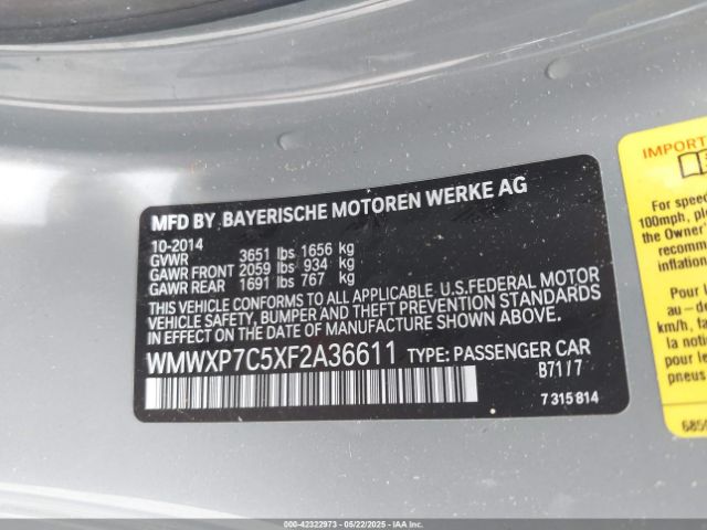 2015 MINI HARDTOP WMWXP7C5XF2A36611 Photo 8