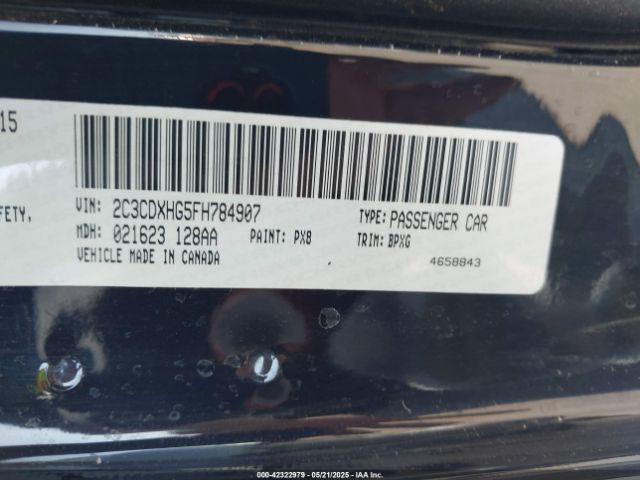 2C3CDXHG5FH784907 Dodge Charger Sxt
