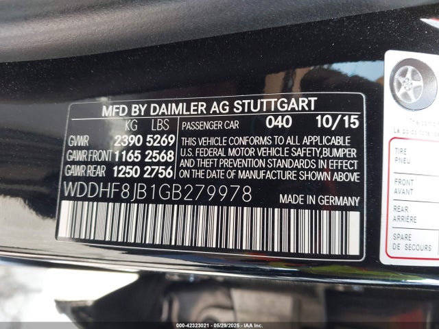 WDDHF8JB1GB279978 Mercedes-Benz 2016