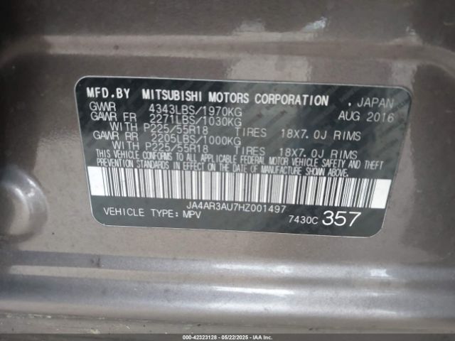 2017 MITSUBISHI OUTLANDER SPORT JA4AR3AU7HZ001497 Photo 8