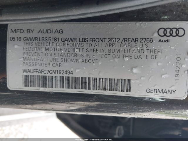 2016 AUDI A6 WAUFFAFC7GN192494 Photo 8