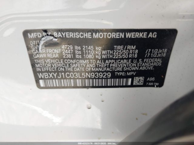 2020 BMW X2 WBXYJ1C03L5N93929 Photo 8