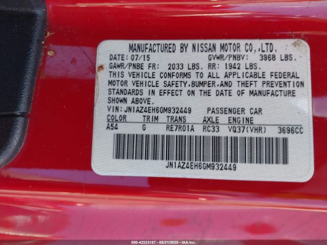2016 NISSAN 370Z JN1AZ4EH6GM932449 Photo 8