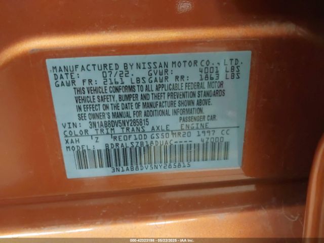 2022 NISSAN SENTRA 3N1AB8DV5NY285815 Photo 8