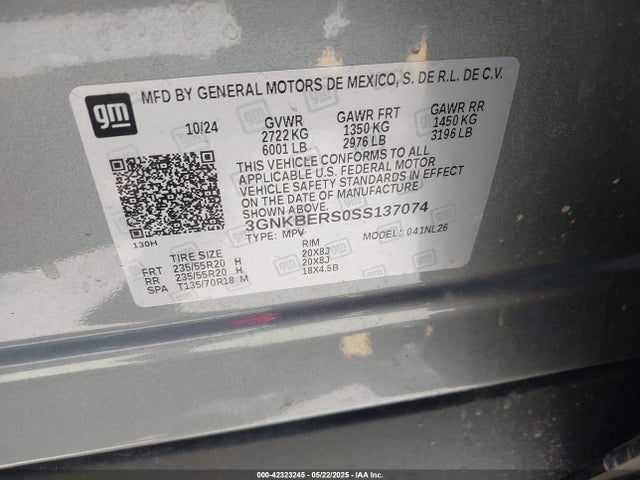 3GNKBERS0SS137074 Chevrolet lgx