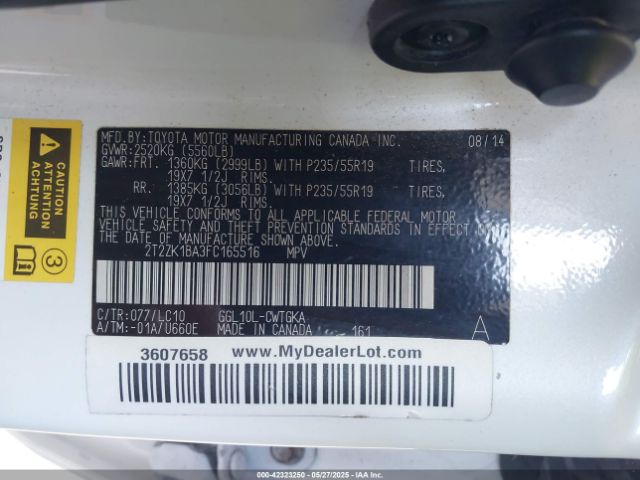 2T2ZK1BA3FC165516 Lexus RX 350