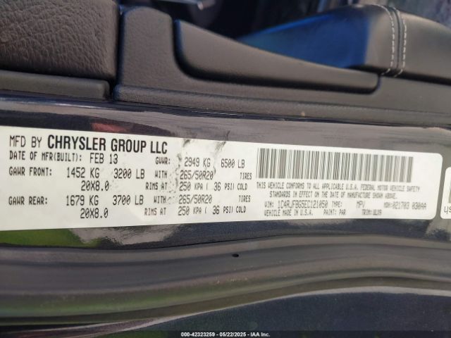 1C4RJFBG5EC121050 Jeep Grand Cherokee Limited