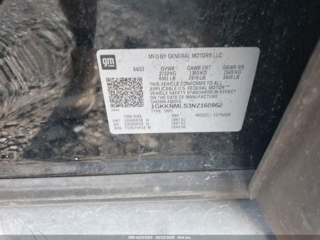 2022 GMC ACADIA 1GKKNMLS3NZ160962 Photo 8