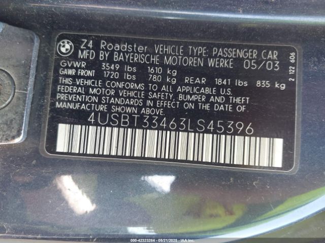2003 BMW Z4 4USBT33463LS45396 Photo 8