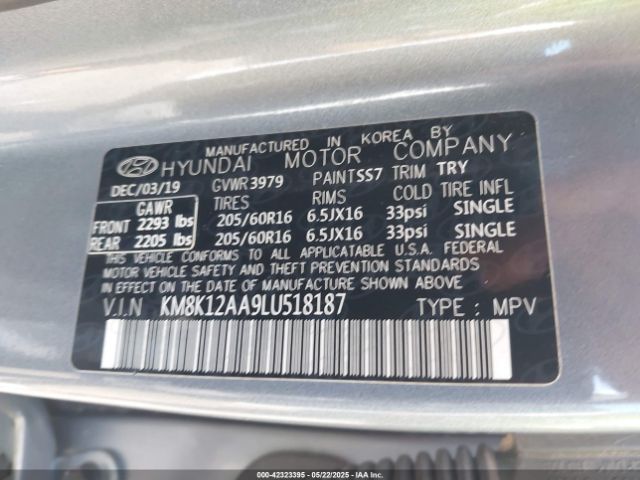 2020 HYUNDAI KONA KM8K12AA9LU518187 Photo 8
