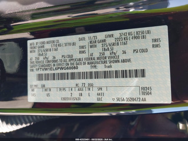 1FTVW1EL6PWG60080 Ford 2023