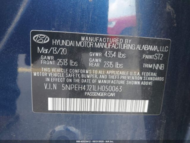 2020 HYUNDAI SONATA 5NPEH4J21LH050063 Photo 8