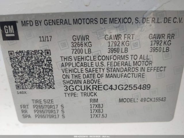 2018 CHEVROLET SILVERADO 1500 3GCUKREC4JG255489 Photo 8