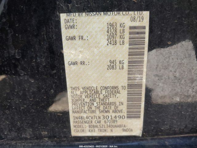 2020 NISSAN ALTIMA 1N4BL4CV7LN301490 Photo 8
