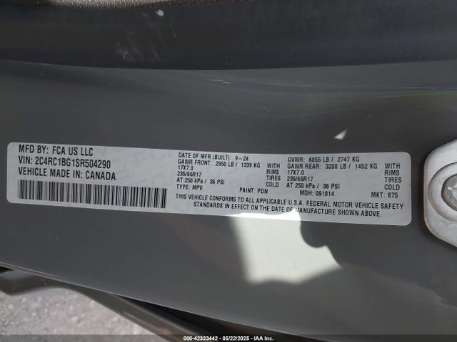 Chrysler Pacifica Select 2025 2C4RC1BG1SR504290 Image 9