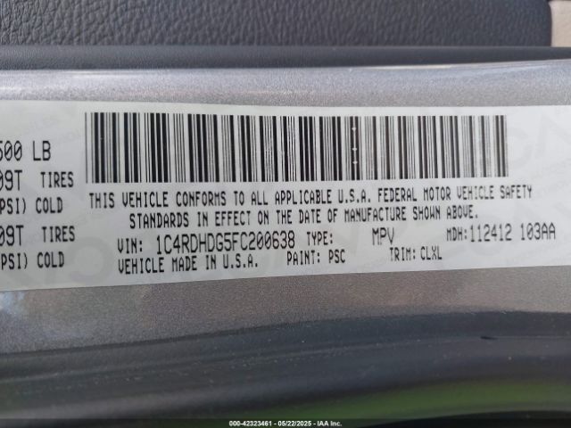 1C4RDHDG5FC200638 Dodge DURANGO LIMITED