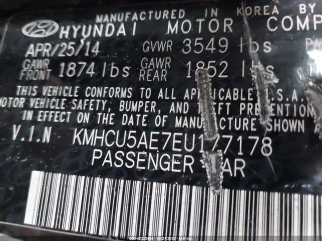 KMHCU5AE7EU177178 Hyundai ACCENT SE