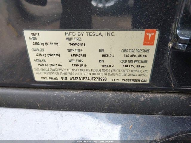 2018 TESLA MODEL S 5YJSA1E24JF273998 Photo 8