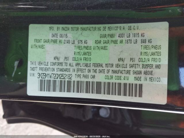3MZBM1W72GM252182 Mazda Mazda3 I Touring
