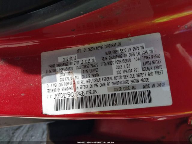 JM3TCADY5K0302436 Mazda Cx-9 Grand Touring