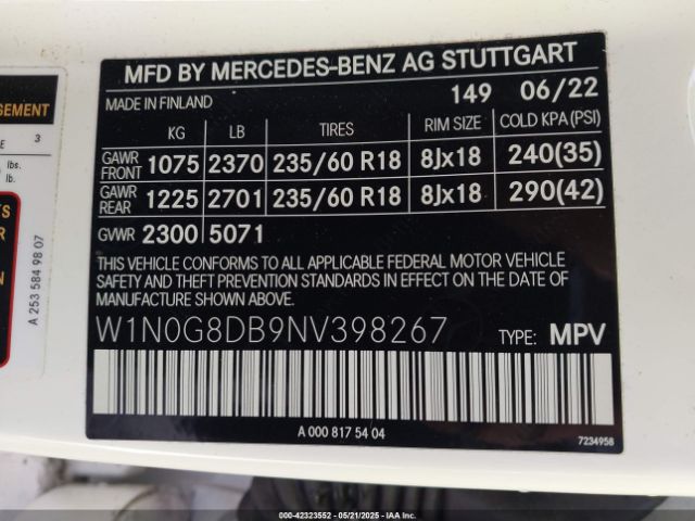 2022 MERCEDES-BENZ GLC 300 W1N0G8DB9NV398267 Photo 8