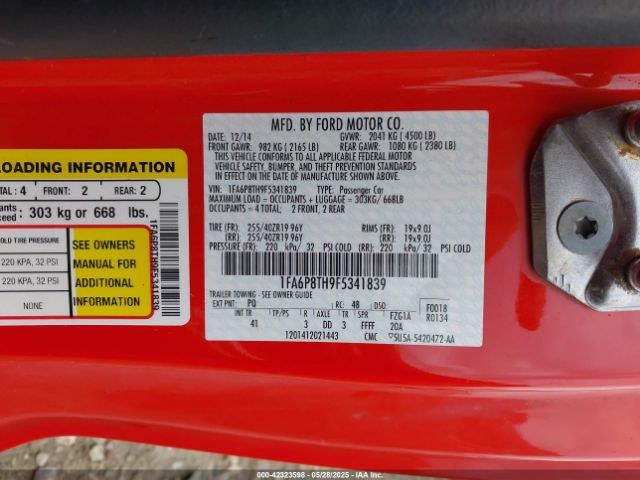 2015 FORD MUSTANG 1FA6P8TH9F5341839 Photo 8