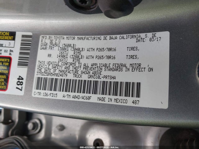 3TMDZ5BN5HM024879 Toyota 2gr-fks