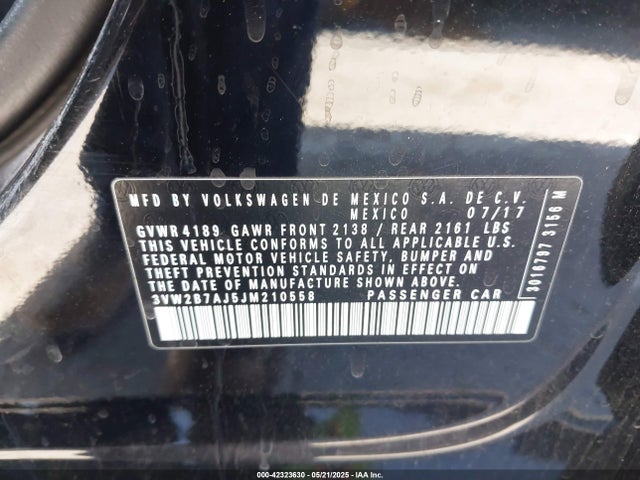 3VW2B7AJ5JM210558 Volkswagen 1.4 tsi
