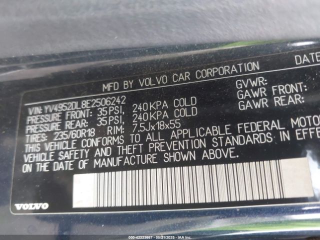 2014 VOLVO XC60 YV4952DL8E2506242 Photo 8