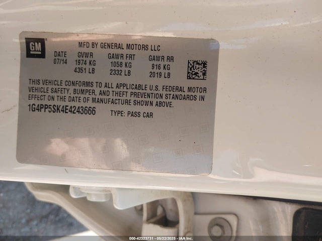Buick lea 2014 1G4PP5SK4E4243666 Image 9