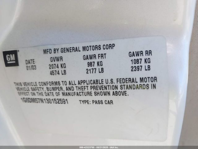 2003 CADILLAC CTS 1G6DM57N130152591 Photo 8