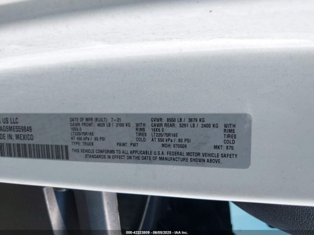 3C6LRVAG5ME559849 RAM Promaster 1500
