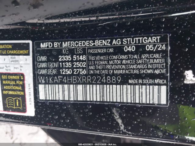 2024 MERCEDES-BENZ C 300 W1KAF4HBXRR224889 Photo 8