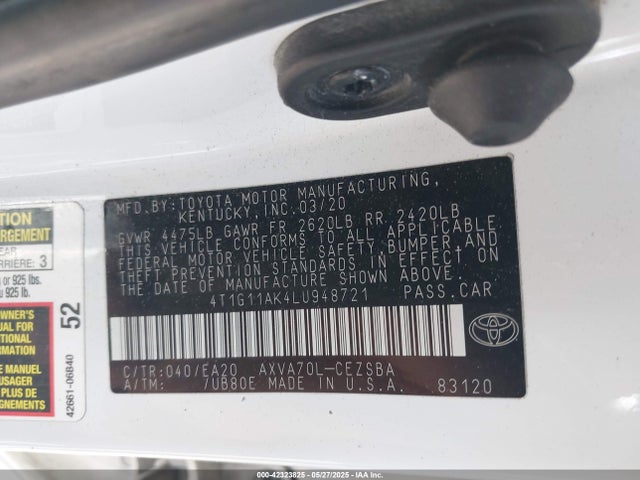 4T1G11AK4LU948721 Toyota a25a-fks