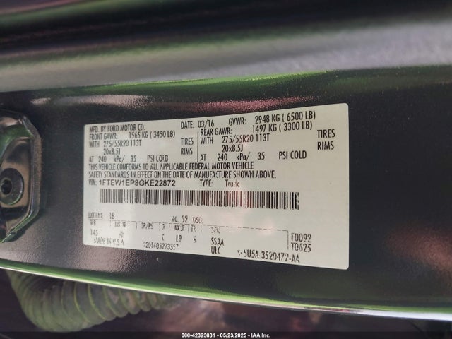 1FTEW1EP8GKE22872 Ford 2016