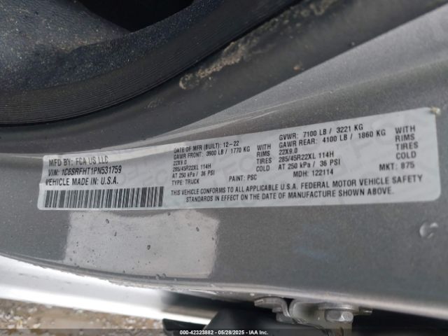 2023 RAM 1500 1C6SRFHT1PN531759 Photo 8