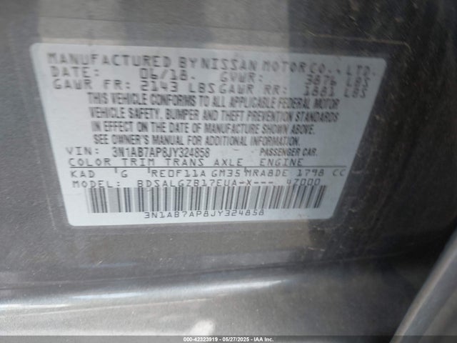 Nissan 2018 2018 3N1AB7AP8JY324858 Image 9