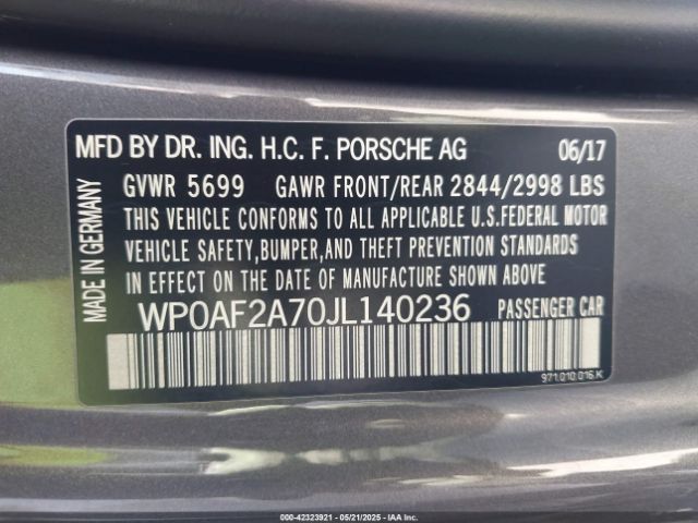 2018 PORSCHE PANAMERA WP0AF2A70JL140236 Photo 8