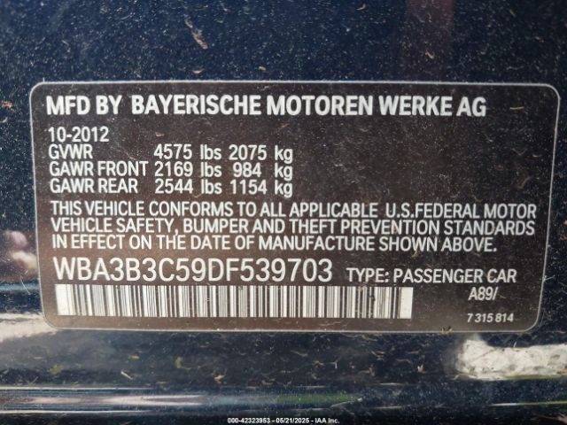 2013 BMW 328I WBA3B3C59DF539703 Photo 8