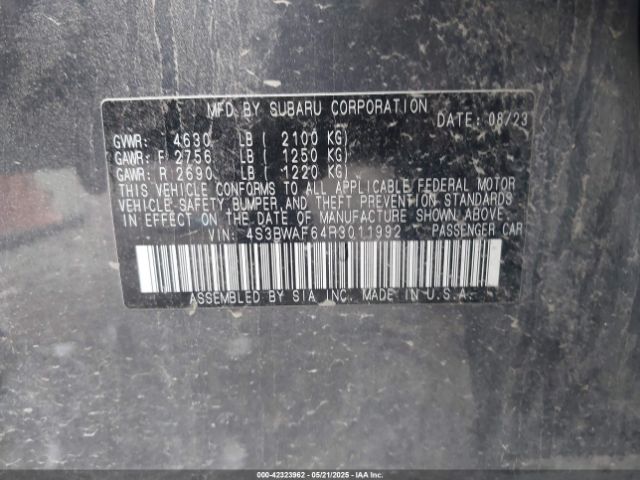 2024 SUBARU LEGACY 4S3BWAF64R3011992 Photo 8
