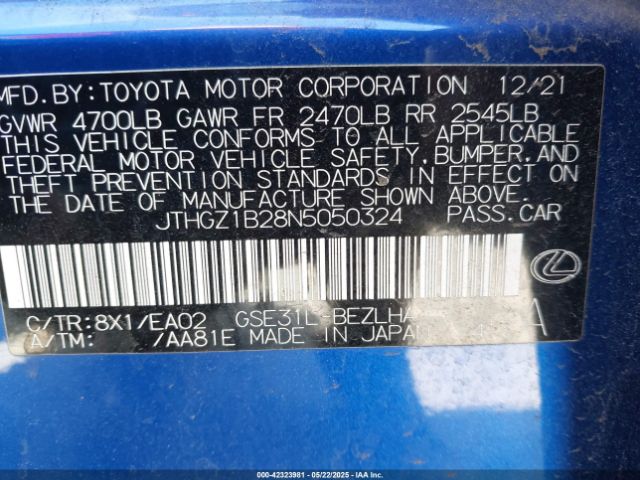 2022 LEXUS IS 350 JTHGZ1B28N5050324 Photo 8