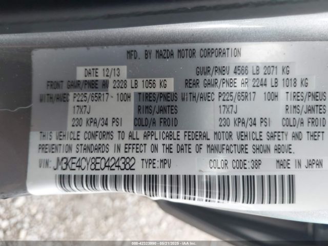 JM3KE4CY8E0424382 Mazda Cx-5 Touring