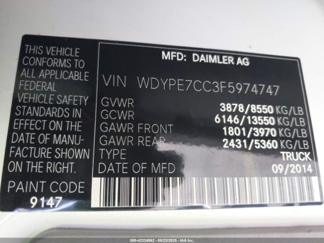WDYPE7CC3F5974747 Freightliner Sprinter 2500 Normal Roof
