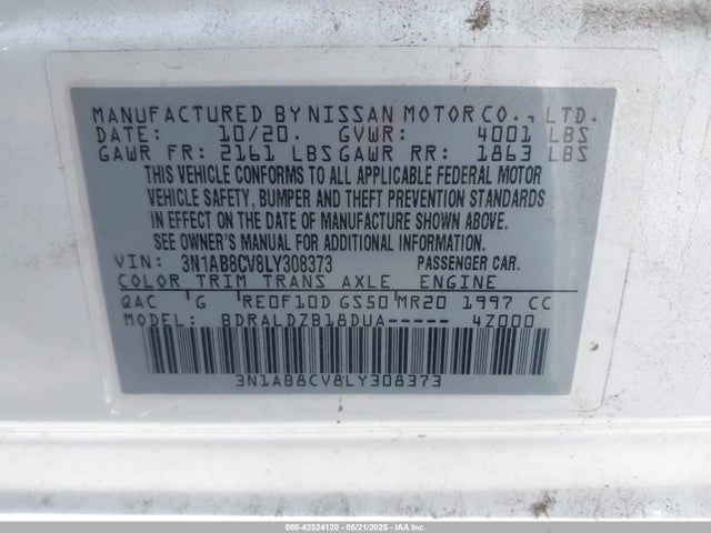 3N1AB8CV8LY308373 Nissan 2020