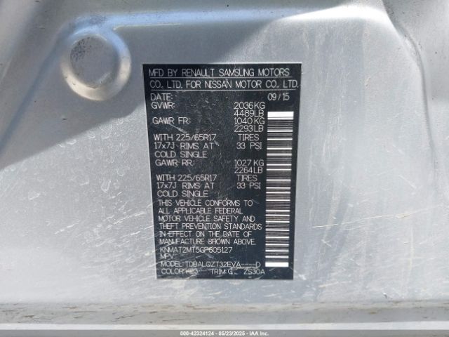 KNMAT2MT5GP605127 Nissan 2016
