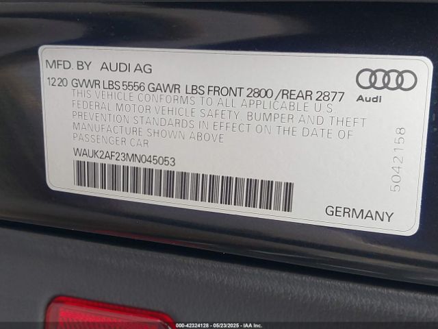 2021 AUDI A6 WAUK2AF23MN045053 Photo 8