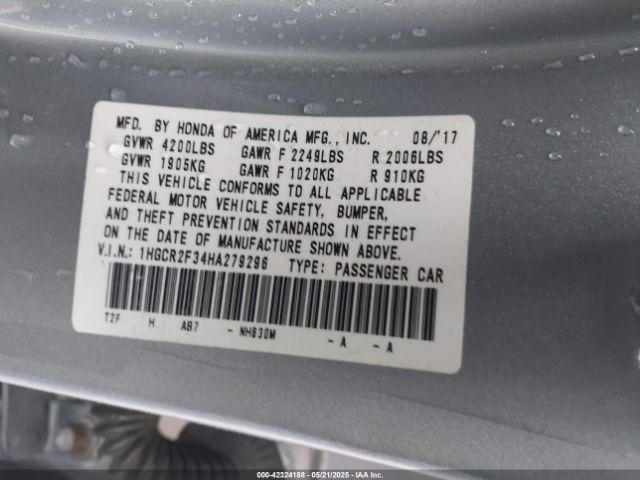 1HGCR2F34HA279296 Honda ACCORD LX
