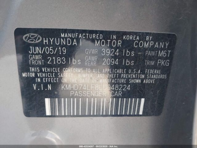 KMHD74LF8LU948224 Hyundai mpi nu